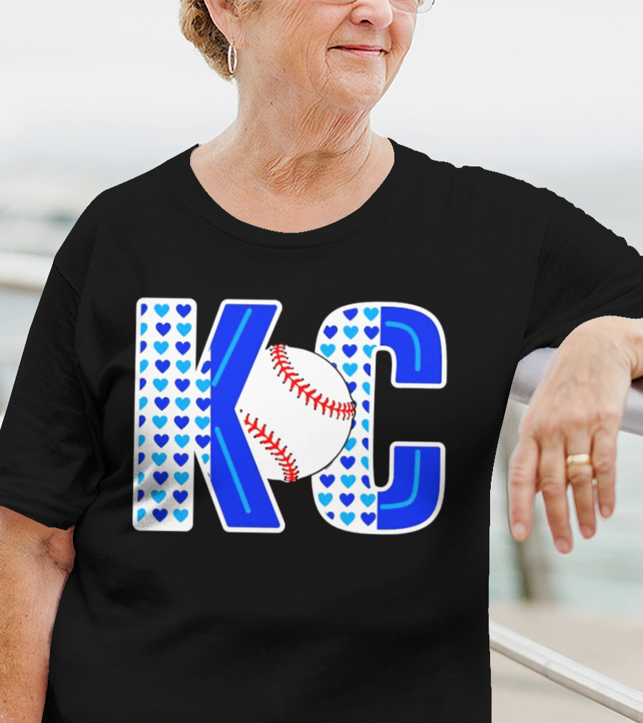 KC Heart Baseball Royals MLB T-Shirt