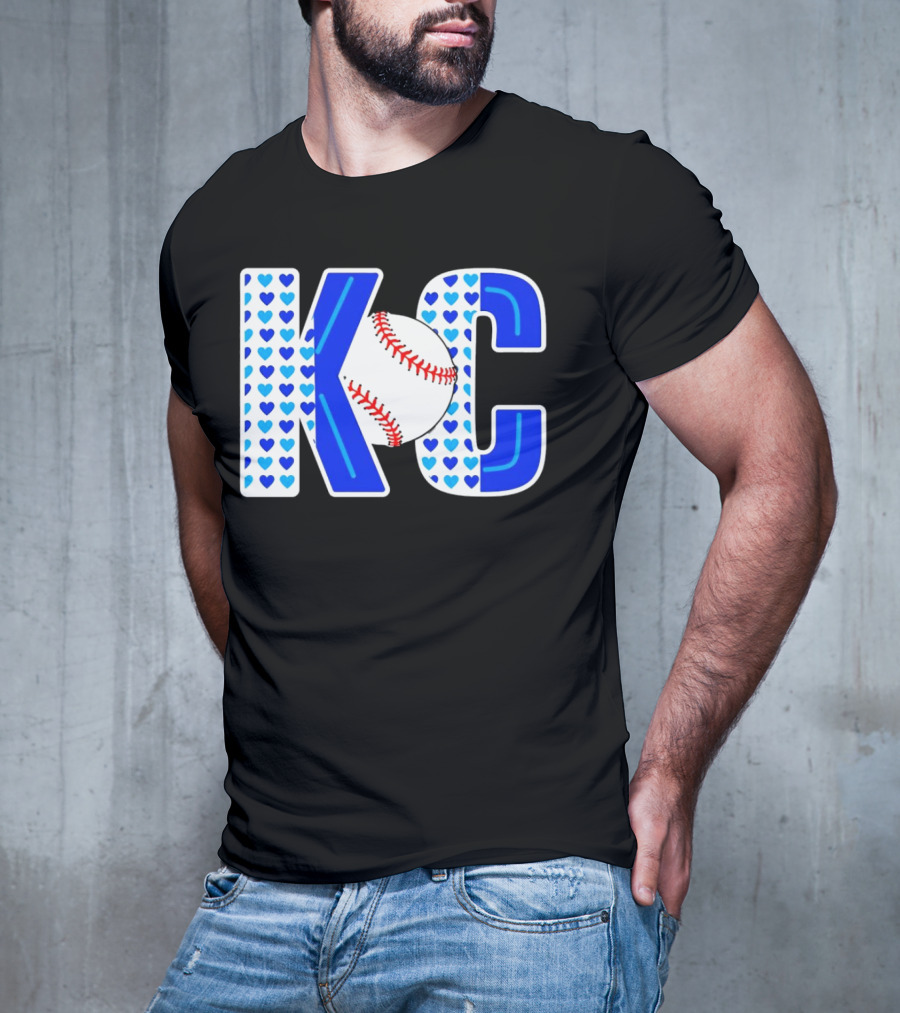 KC Heart Baseball Royals MLB T-Shirt