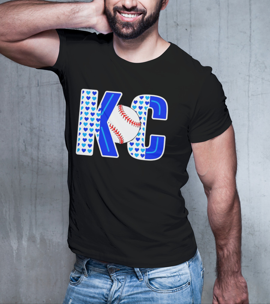 KC Heart Baseball Royals MLB T-Shirt