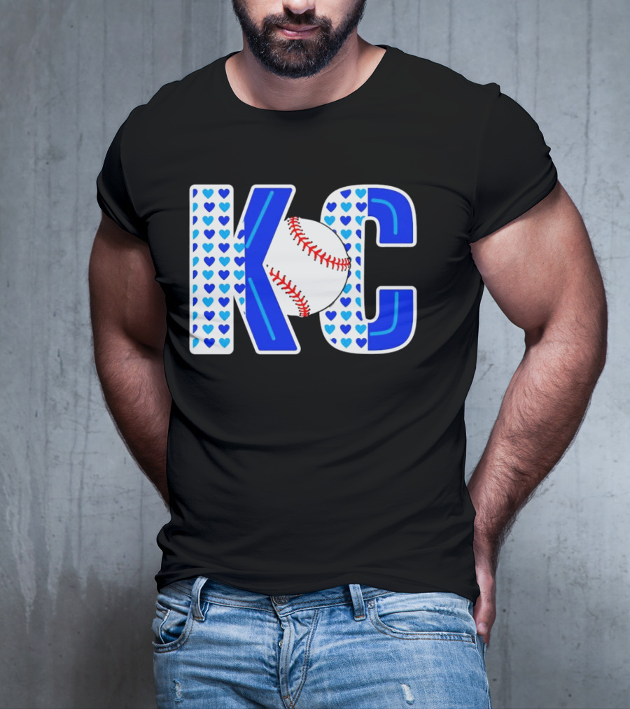 KC Heart Baseball Royals MLB T-Shirt