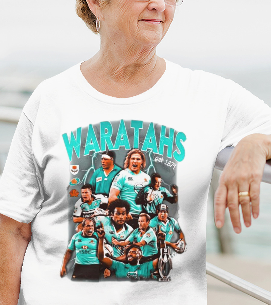 Waratahs Est 1874 Rugby Legends Portrait Featuring HSBC Team Players T-Shirt