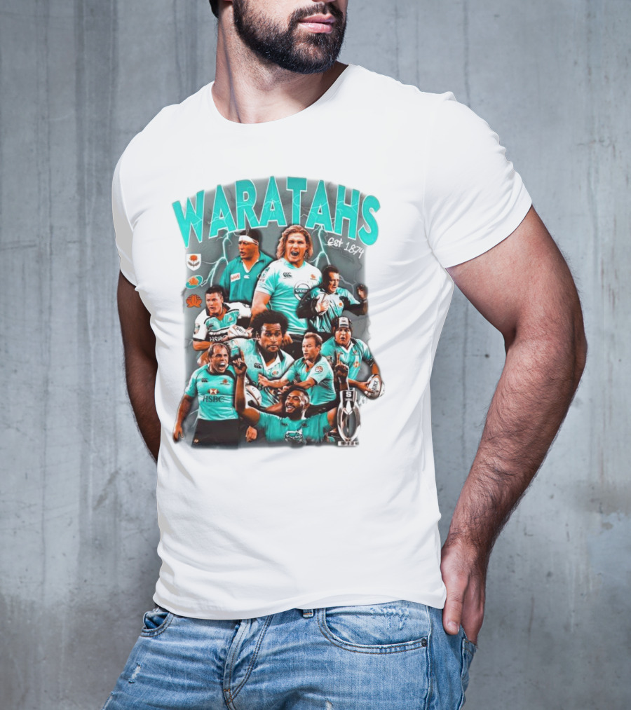 Waratahs Est 1874 Rugby Legends Portrait Featuring HSBC Team Players T-Shirt
