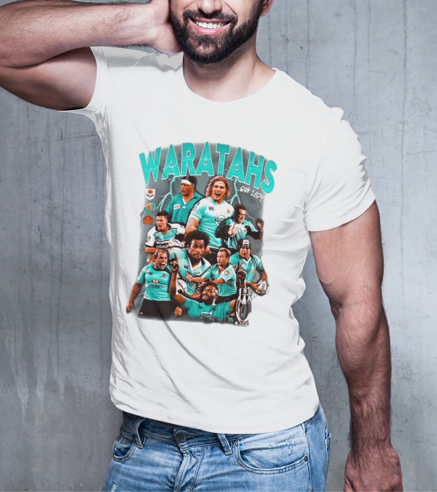 Waratahs Est 1874 Rugby Legends Portrait Featuring HSBC Team Players T-Shirt