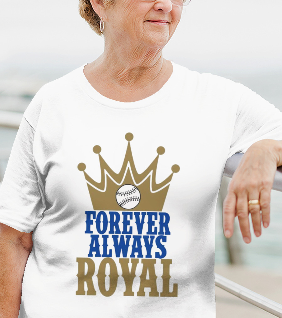Forever Always Royal Crown Baseball T-Shirt