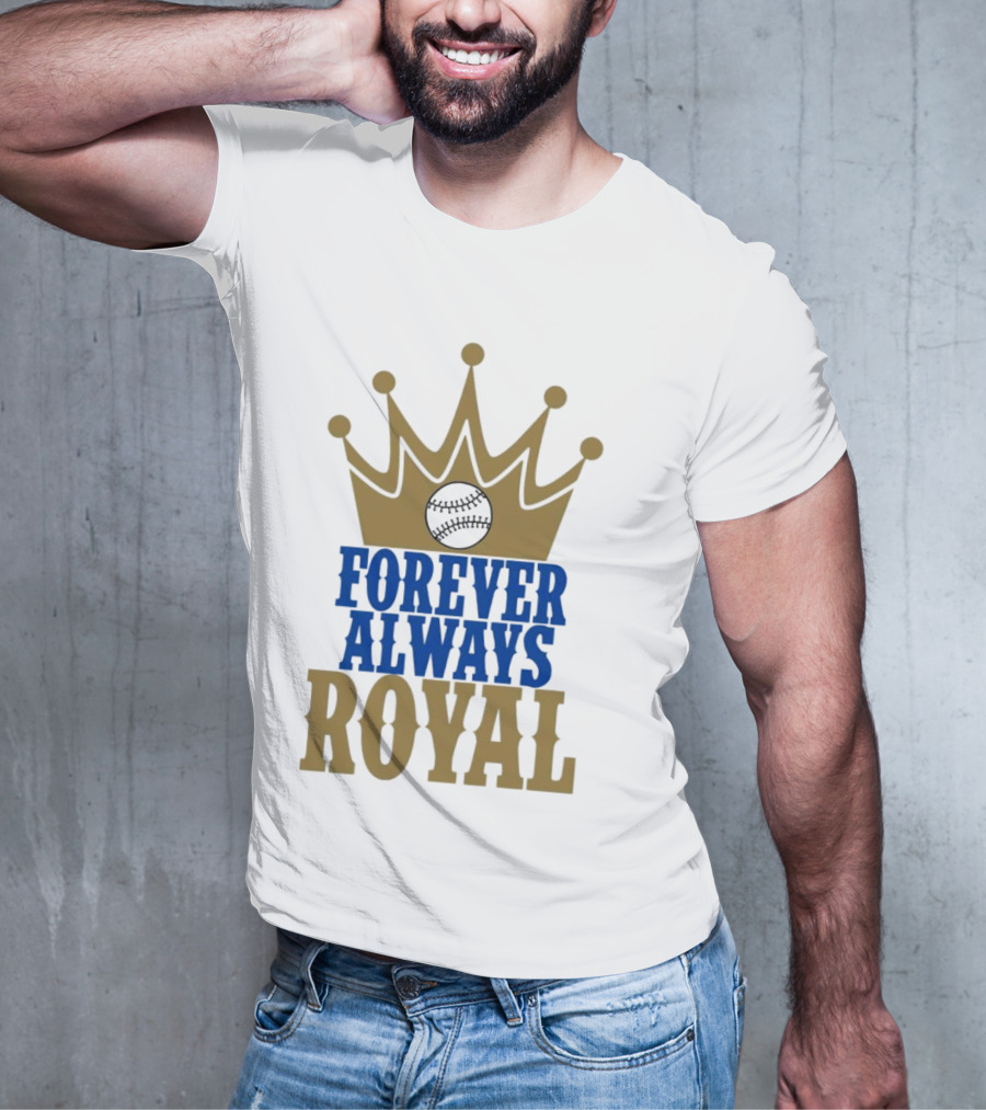 Forever Always Royal Crown Baseball T-Shirt