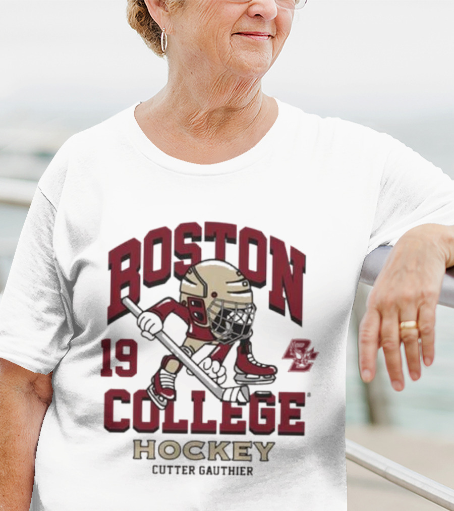Boston College Eagles Hockey 19 Cutter Gauthier T-Shirt