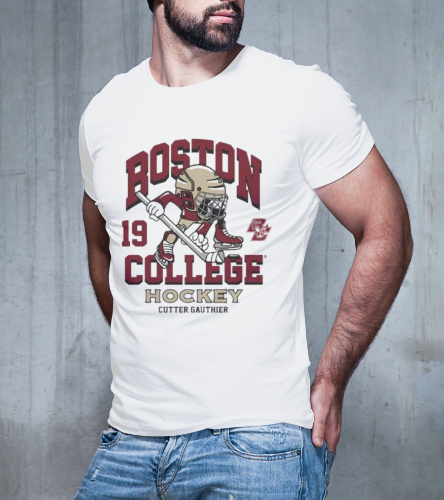 Boston College Eagles Hockey 19 Cutter Gauthier T-Shirt