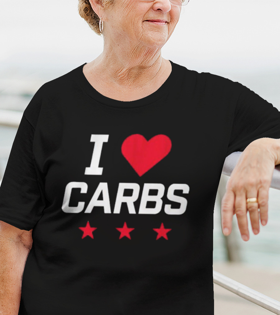 I Love Carbs Washington Capitals Fan Shirt With Red Heart And Three Stars T-Shirt
