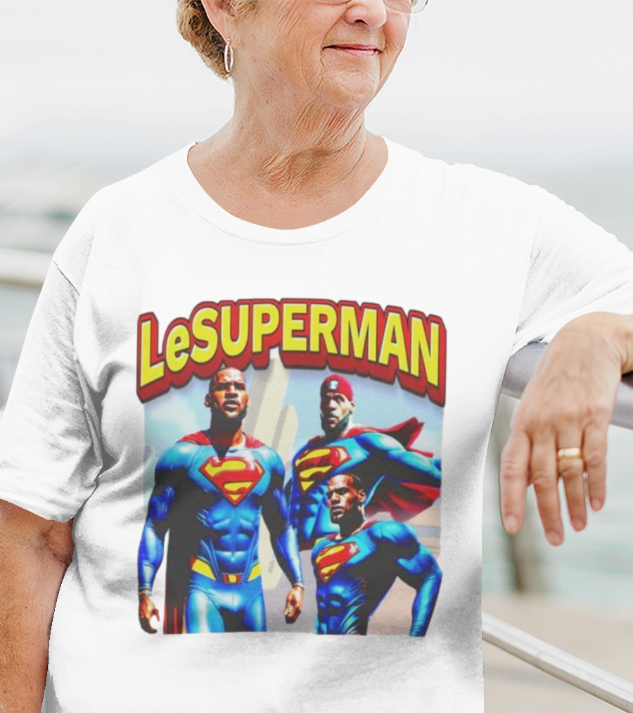 LeSuperman Lebron James Superman Trio Heroic Pose T-Shirt