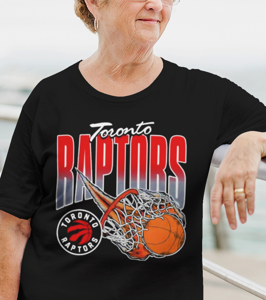 Toronto Raptors Basketball Flaming Net T-Shirt