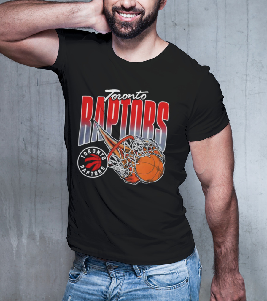 Toronto Raptors Basketball Flaming Net T-Shirt