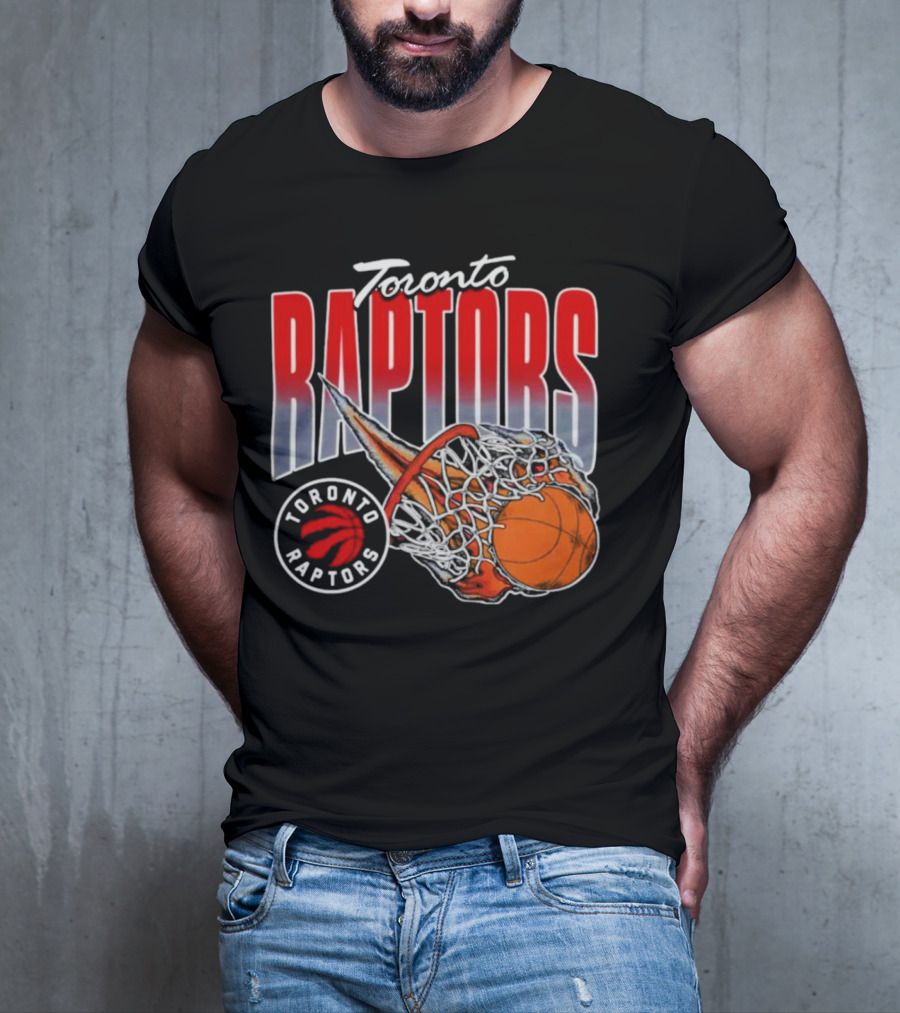 Toronto Raptors Basketball Flaming Net T-Shirt