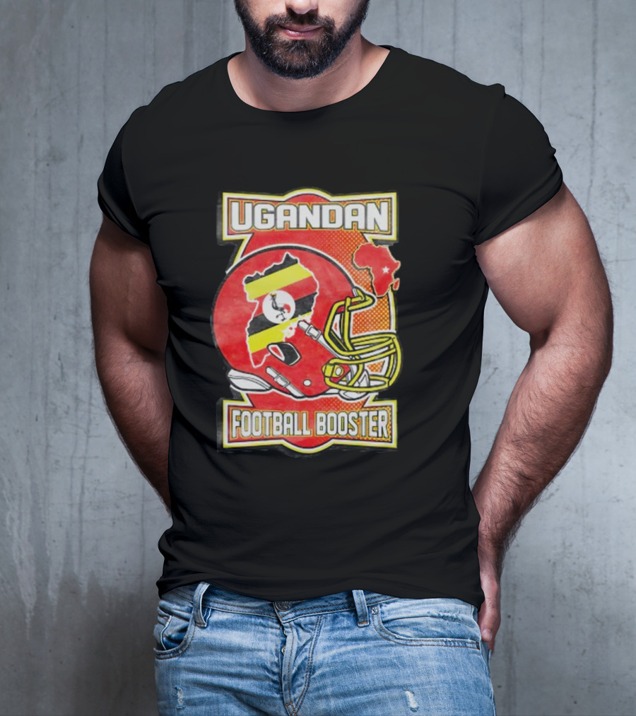 UGANDAN Football Booster Africa Map Flag Helmet T-Shirt