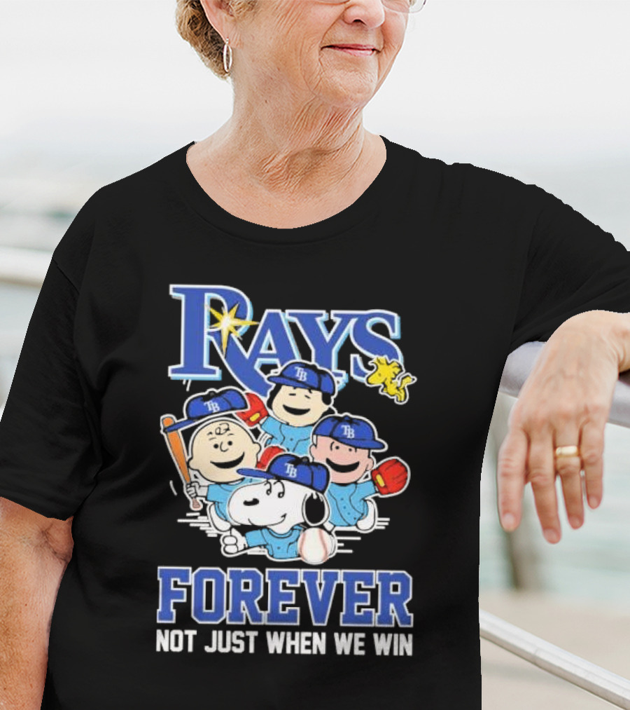 Tampa Bay Rays Peanuts Characters Baseball Forever Not Just When We Win T-Shirt