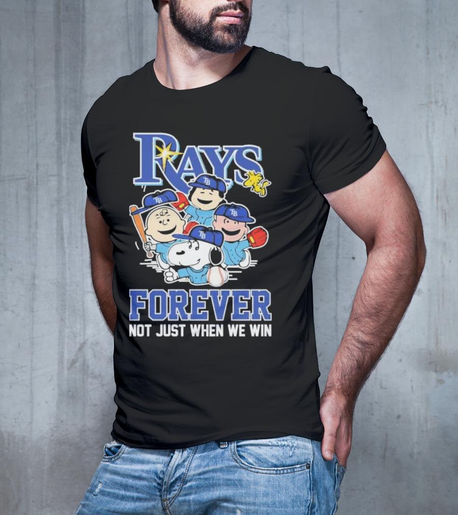 Tampa Bay Rays Peanuts Characters Baseball Forever Not Just When We Win T-Shirt