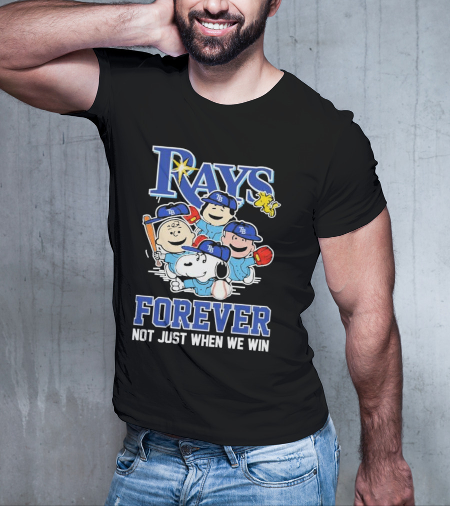 Tampa Bay Rays Peanuts Characters Baseball Forever Not Just When We Win T-Shirt
