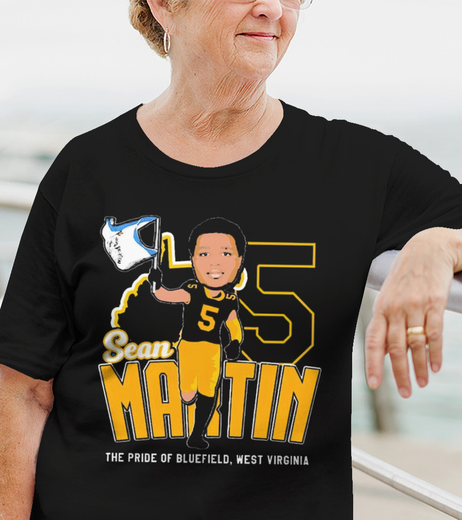 Sean Martin Number 5 The Pride Of Bluefield West Virginia Mountaineers Football T-Shirt