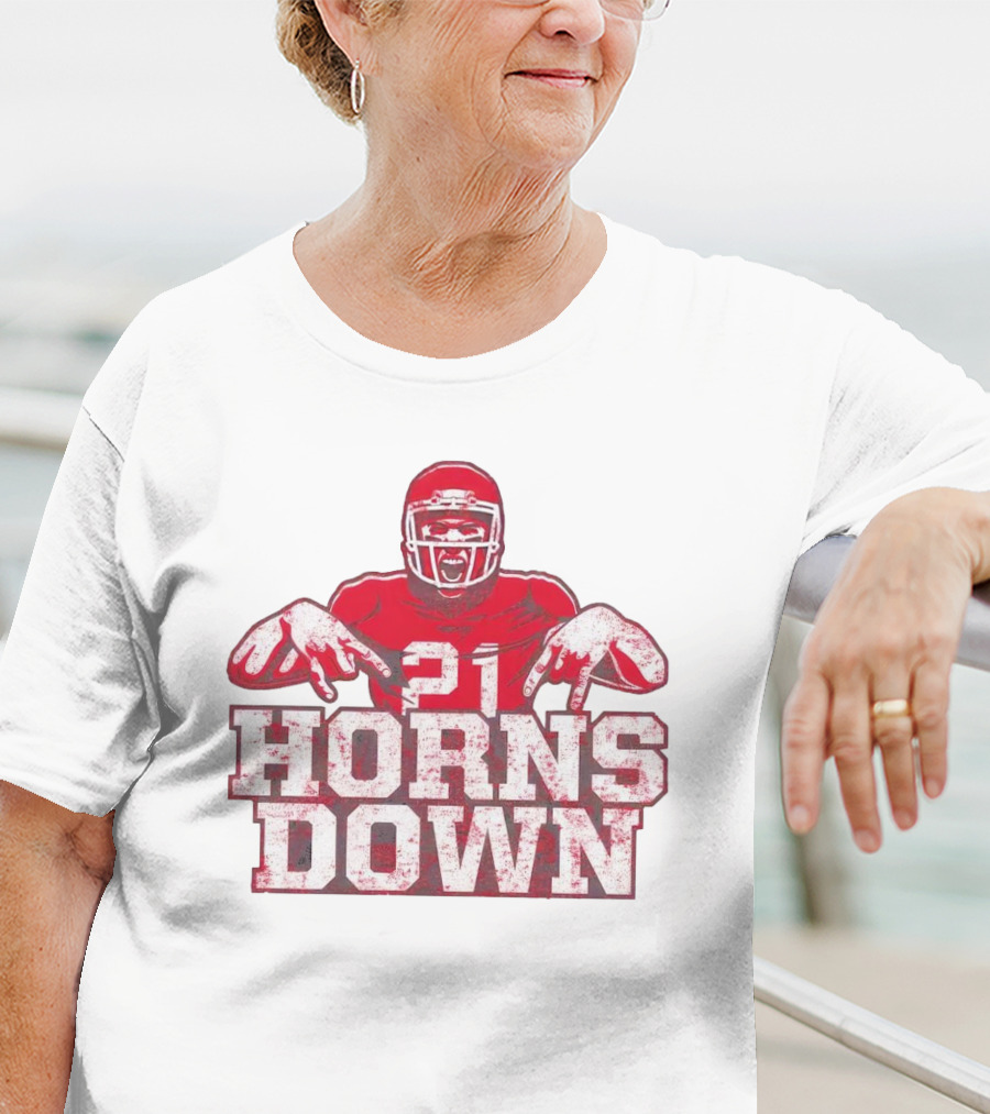21 Horns Down Arkansas Razorbacks Football T-Shirt