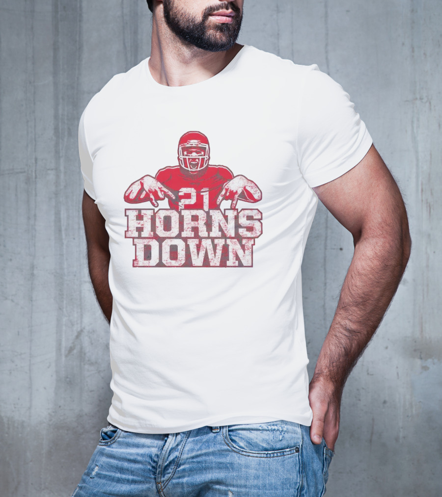 21 Horns Down Arkansas Razorbacks Football T-Shirt