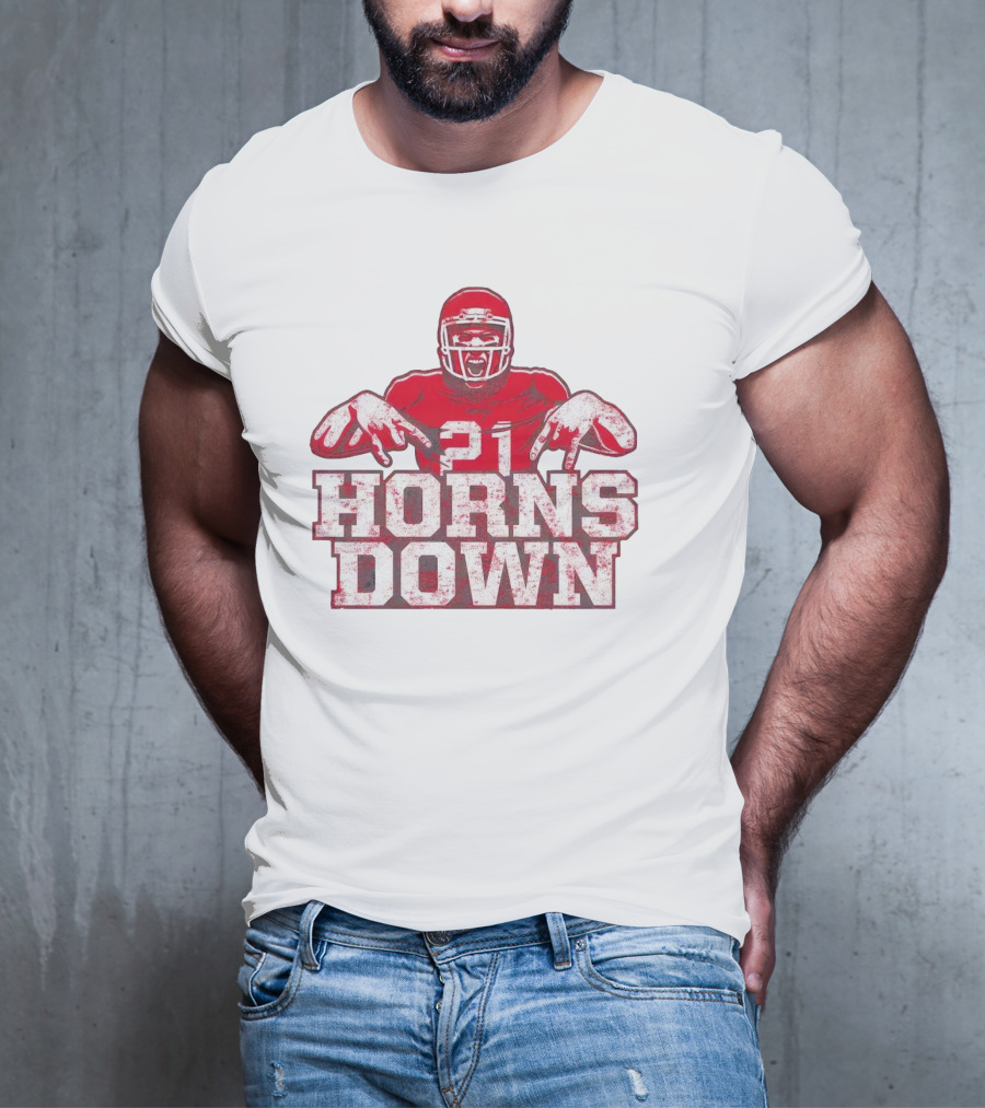 21 Horns Down Arkansas Razorbacks Football T-Shirt