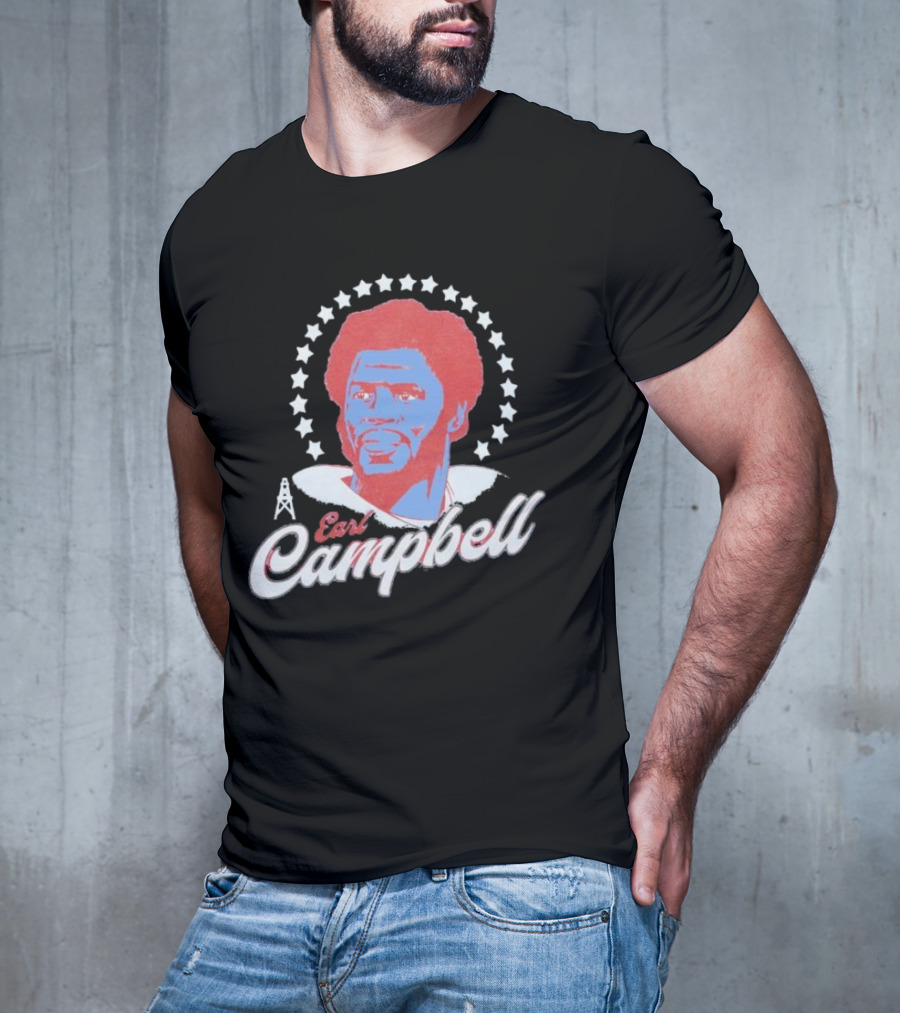 Earl Campbell Houston Oilers Retro Football Icon Stars T-Shirt