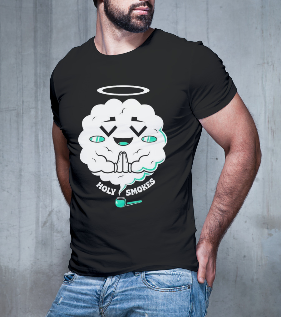 Holy Smokes Cloud With Halo And Pipe T-Shirt