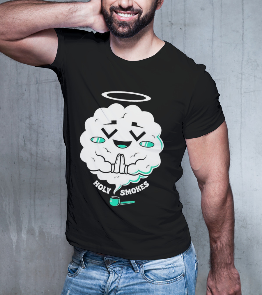 Holy Smokes Cloud With Halo And Pipe T-Shirt