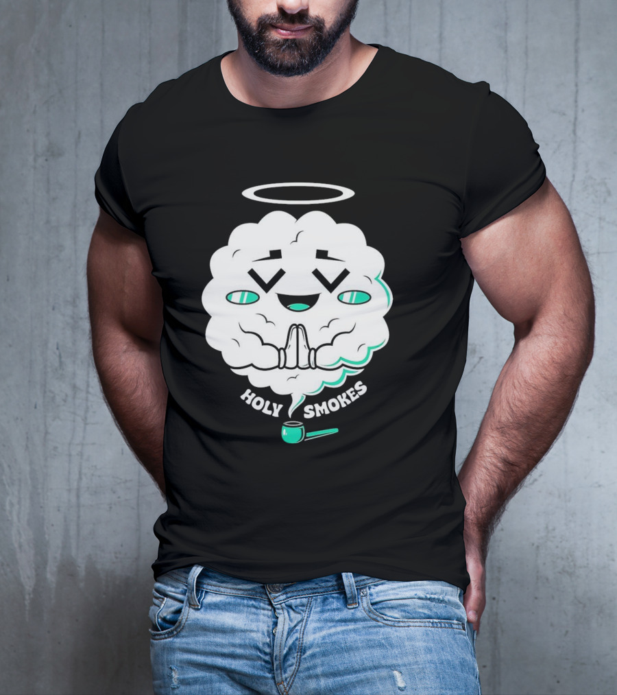 Holy Smokes Cloud With Halo And Pipe T-Shirt