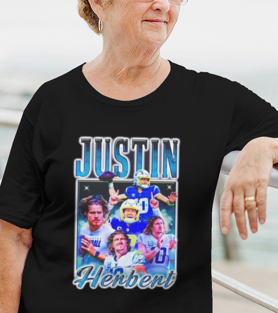 Justin Herbert Dynamic Football Moments Layered T-Shirt