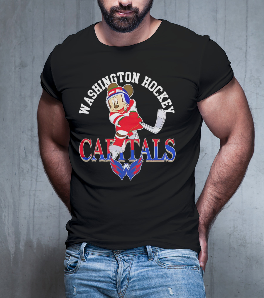 Washington Capitals Mickey Mouse Hockey Player T-Shirt