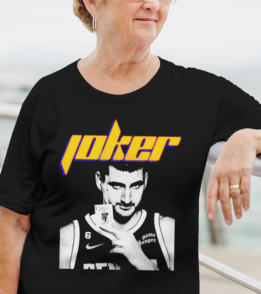 Nikola Jokic Joker Card Game Changer 6 Denver Basketball T-Shirt