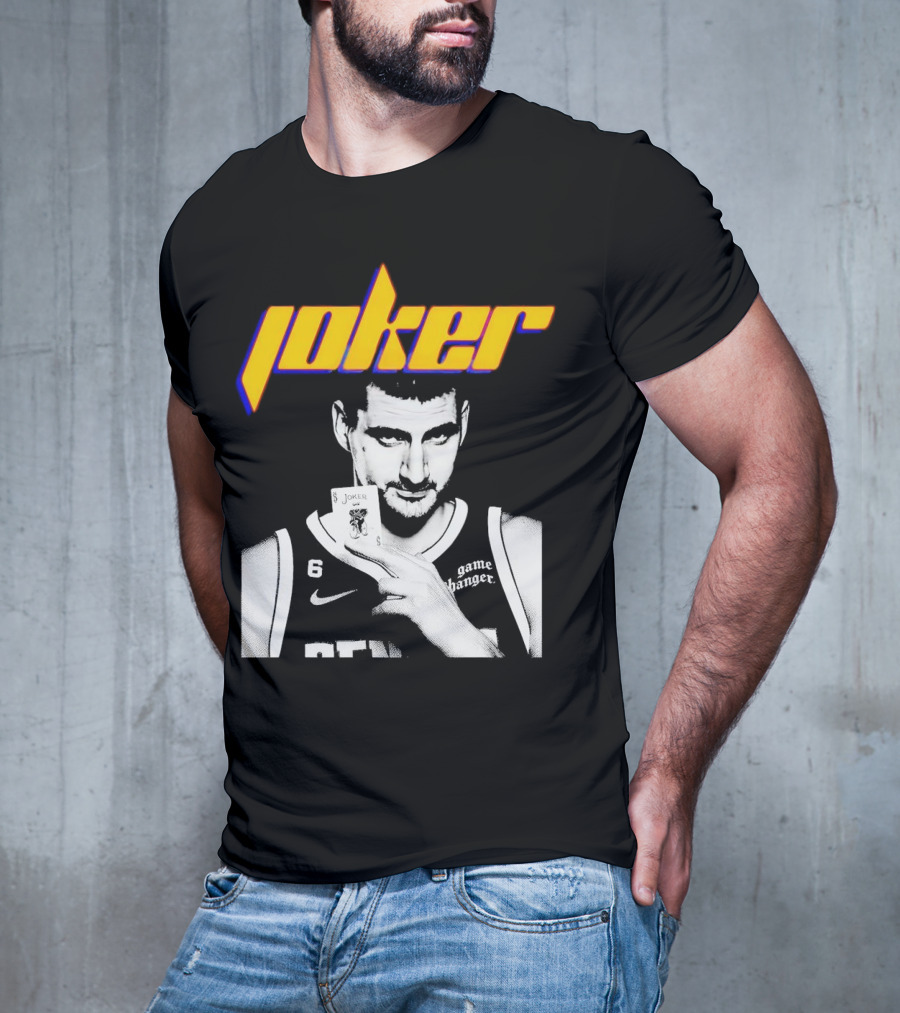 Nikola Jokic Joker Card Game Changer 6 Denver Basketball T-Shirt