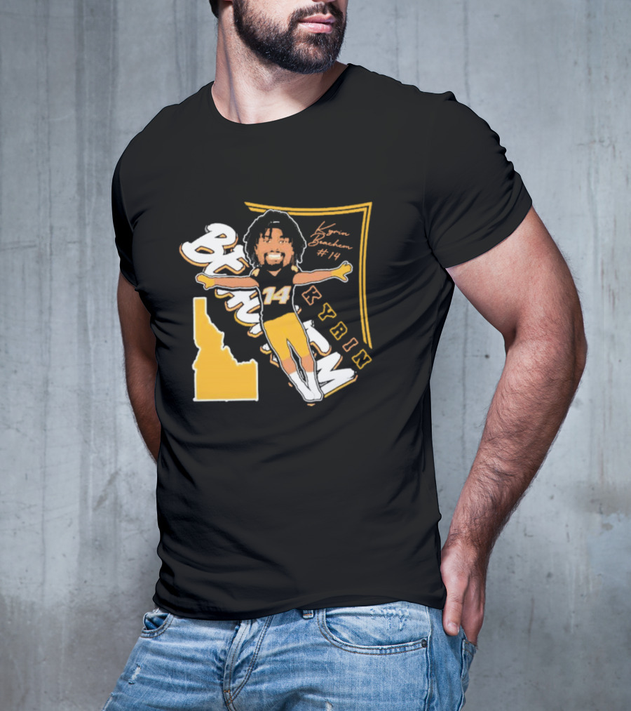 Kyrin Beachem #14 Idaho Vandals Football Kyrin Signature T-Shirt
