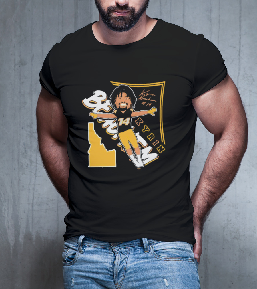 Kyrin Beachem #14 Idaho Vandals Football Kyrin Signature T-Shirt