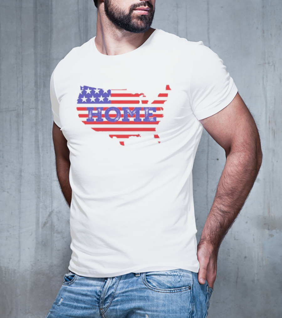 USA Map Flag Home T-Shirt
