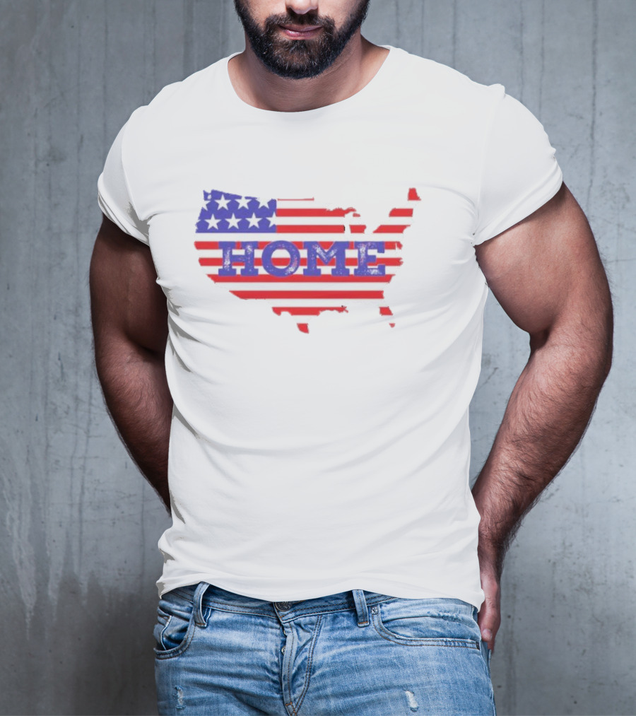USA Map Flag Home T-Shirt