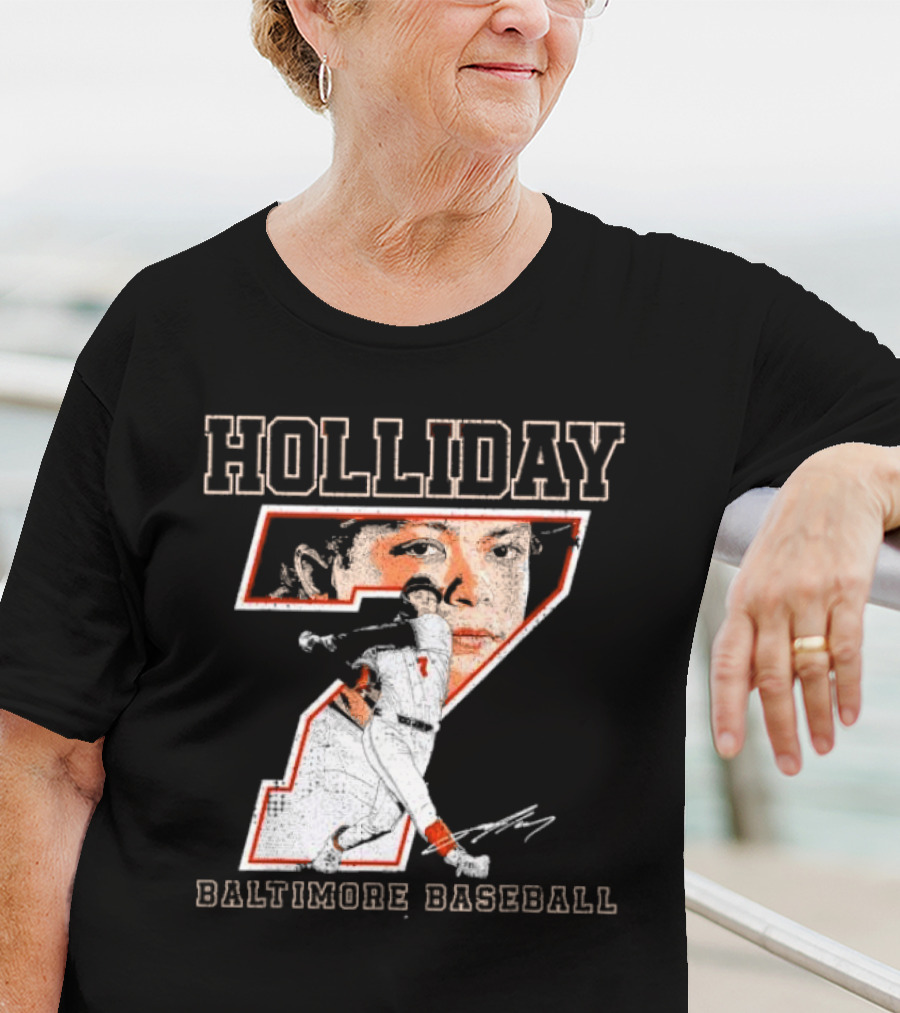 Holliday Number 7 Baltimore Baseball Signature T-Shirt