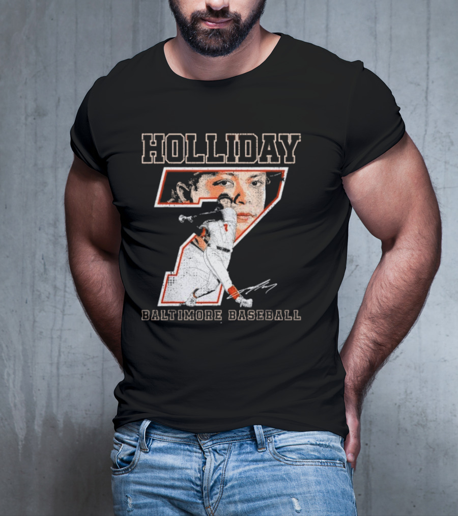 Holliday Number 7 Baltimore Baseball Signature T-Shirt