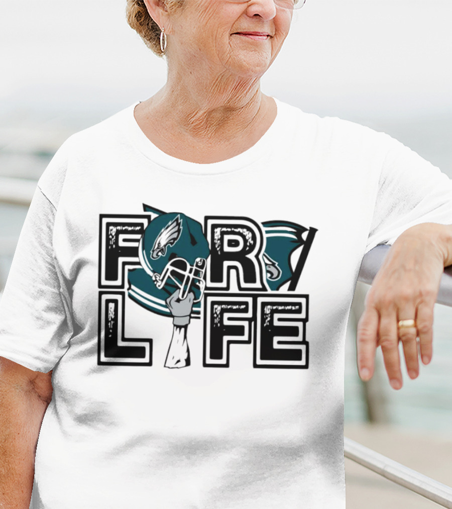 Philadelphia Eagles Helmet Wings For Life NFL T-Shirt