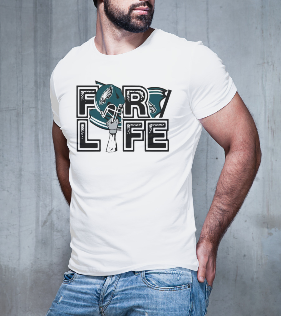 Philadelphia Eagles Helmet Wings For Life NFL T-Shirt