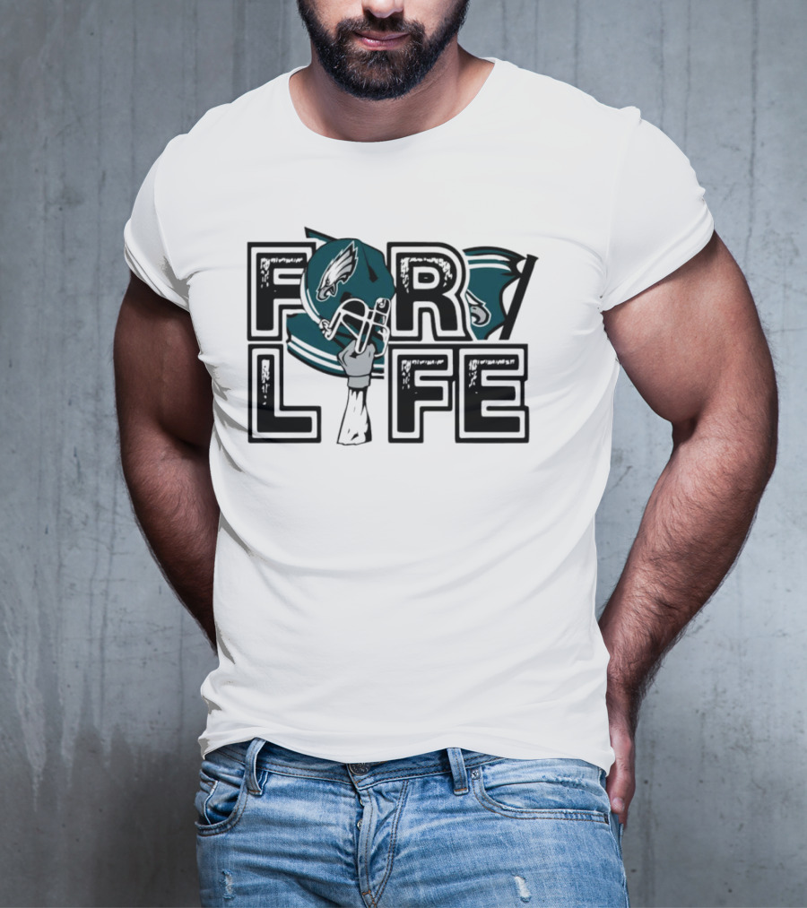 Philadelphia Eagles Helmet Wings For Life NFL T-Shirt