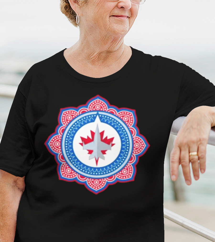 Winnipeg Jets Mandala Style South Asian T-Shirt