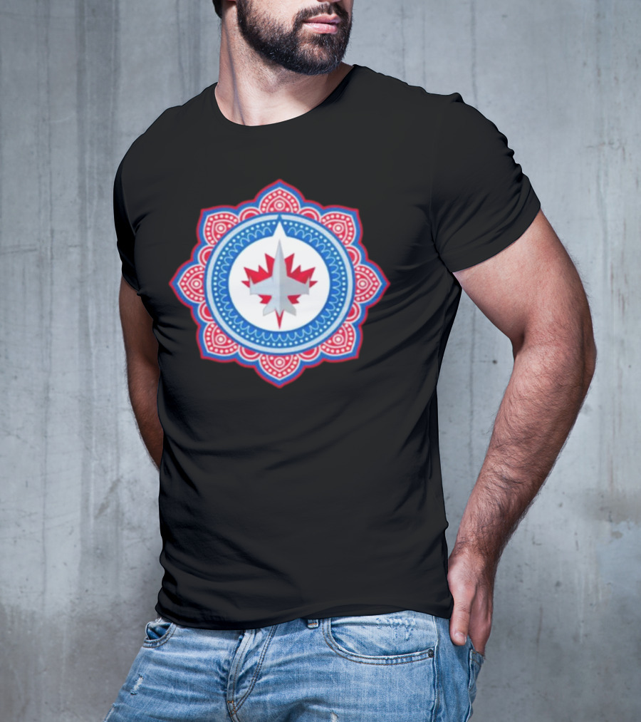 Winnipeg Jets Mandala Style South Asian T-Shirt