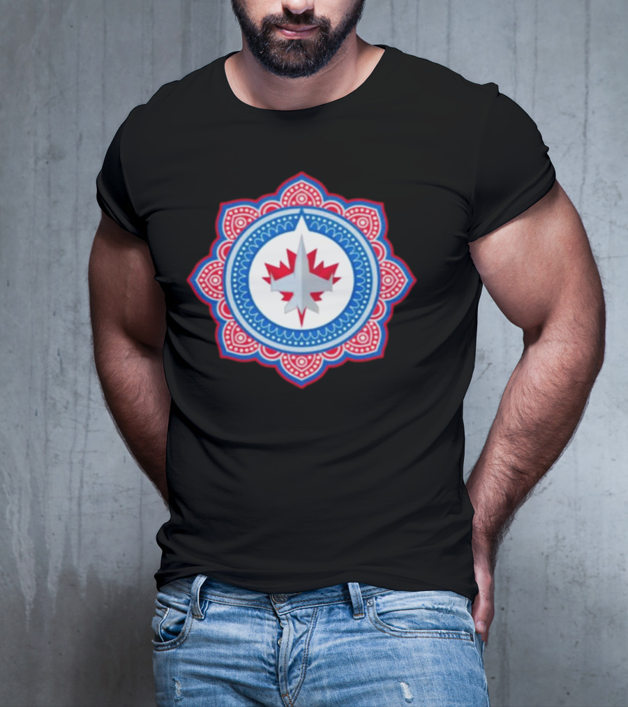 Winnipeg Jets Mandala Style South Asian T-Shirt