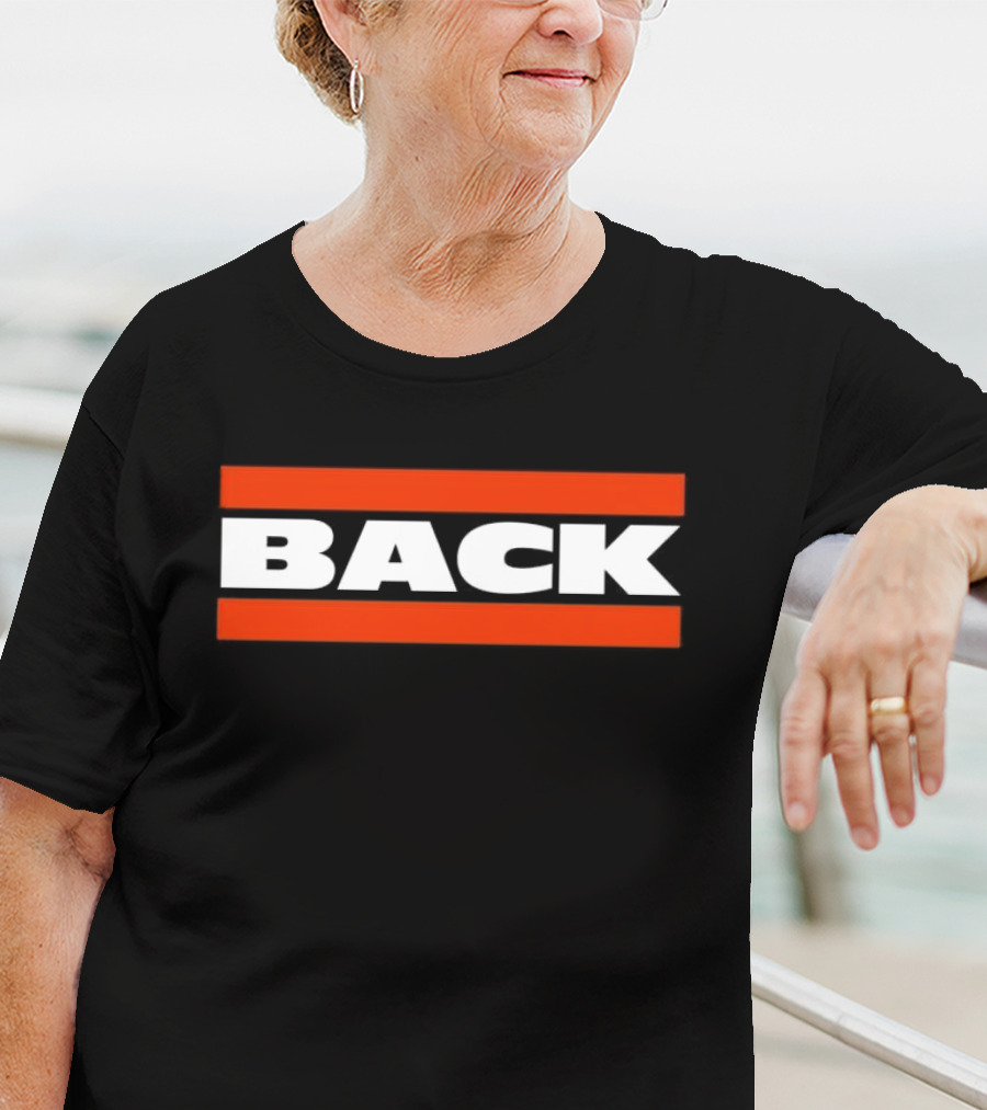 Chicago Bears Back Bold Text With Orange Stripes T-Shirt