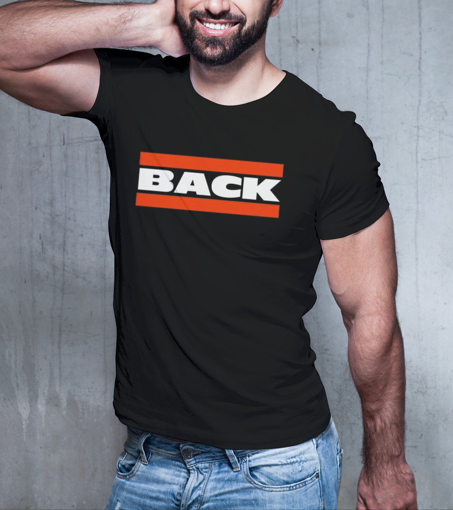 Chicago Bears Back Bold Text With Orange Stripes T-Shirt