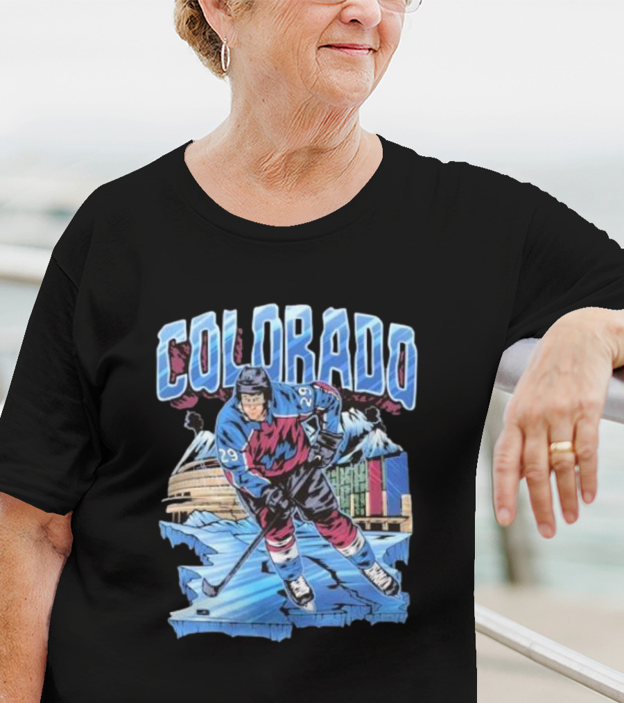 Colorado Avalanche Nathan MacKinnon Hockey 29 Ice Arena Colorado T-Shirt