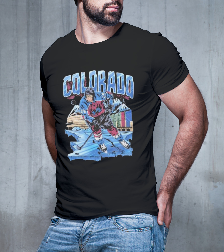 Colorado Avalanche Nathan MacKinnon Hockey 29 Ice Arena Colorado T-Shirt