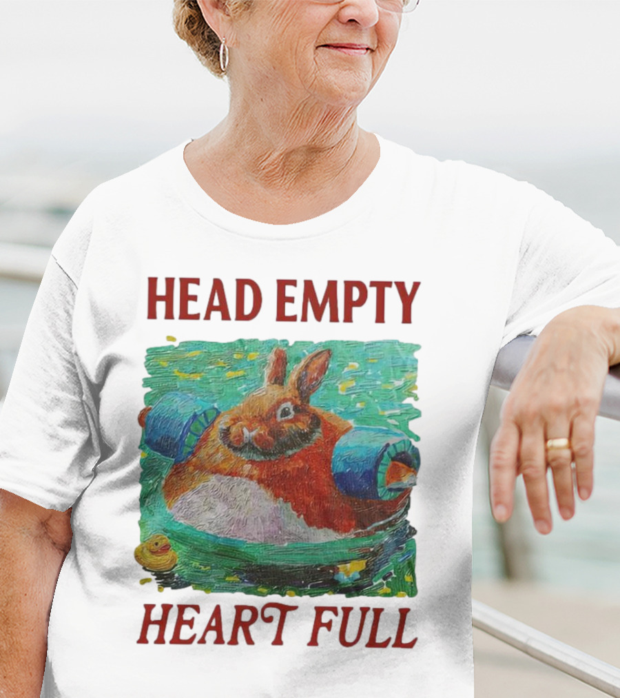 Head Empty Heart Full Bunny Floaties Pool Rubber Duck T-Shirt