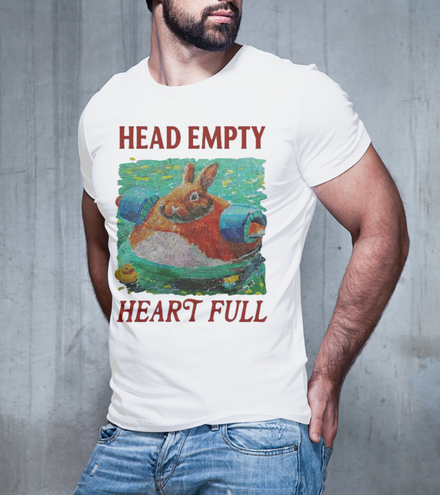 Head Empty Heart Full Bunny Floaties Pool Rubber Duck T-Shirt